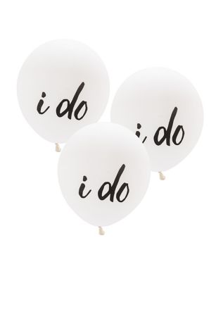 17 Inch White Round I Do Balloons Set of 3