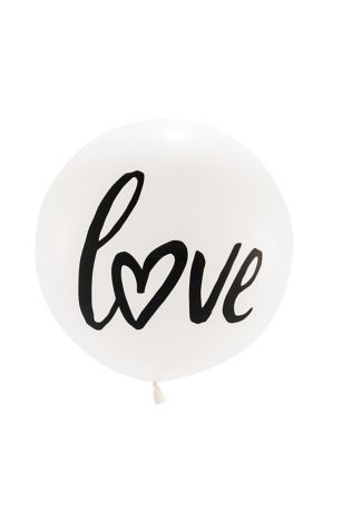 36 Inch Jumbo White Round Love Balloon