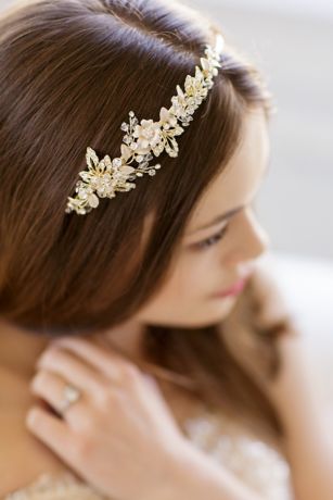 Vintage-Inspired Floral Headband with Beads