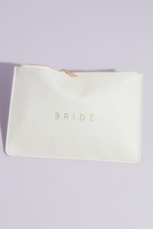 White Vegan Leather Bride Pouch