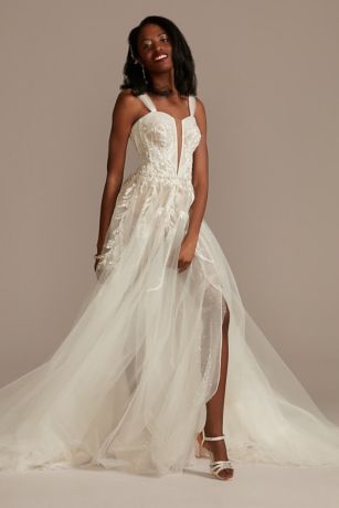 As Is Removable Straps Tulle Wedding Dress