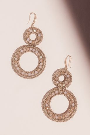 Woven Stacked Circles Drop Earrings