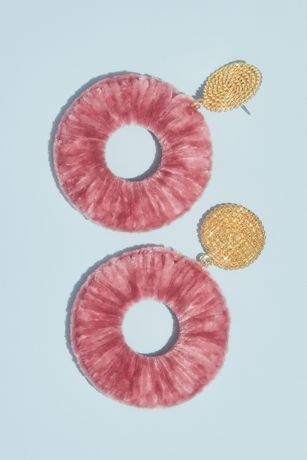 Velvet-Wrapped Hoop Earrings