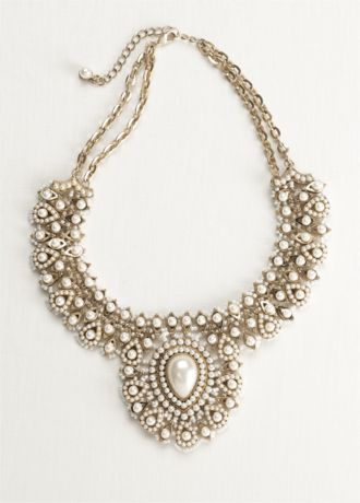 Woven Bead and Pearl Statement Necklace