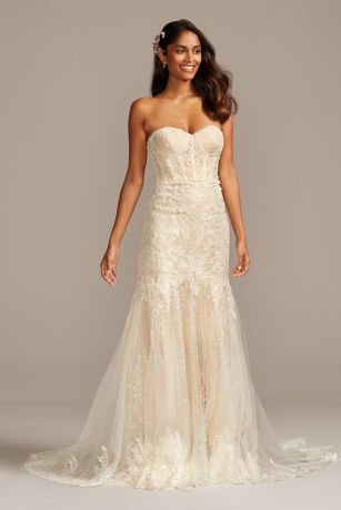 As Is Embellished Lace Corset Wedding Dress