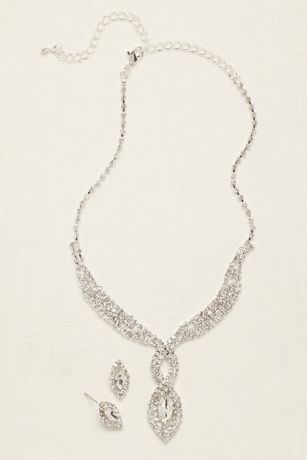 Woven Pave Crystal Necklace and Earring Set