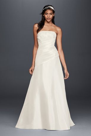 A-Line Wedding Dress with Hip Embellishment