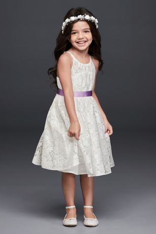 As Is Lace Tie-Back Halter Flower Girl Dress