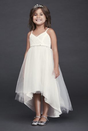 As Is High-Low Flower Girl Dress with Belt