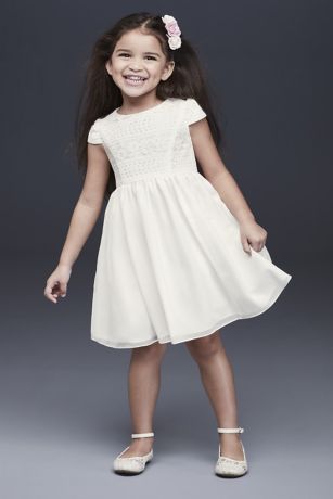 As Is Lace Bodice Cap Sleeve Flower Girl Dress