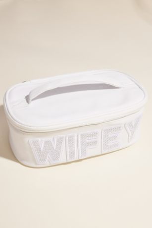 Wifey Open Top Mirror Makeup Bag