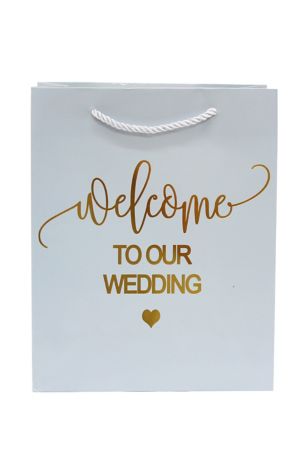 Welcome To Our Wedding Rope Handle Gift Bag