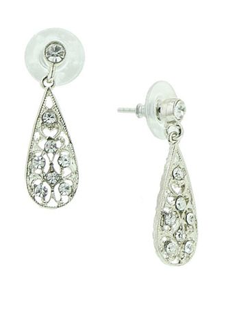 Amore Elongated Teardrop Bridal Earrings