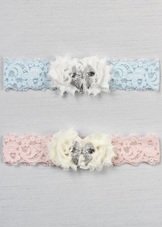 Anastasia Stretch Lace Garter with Rhinestone Bow