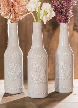 Vintage Inspired Motif Ceramic Bottle