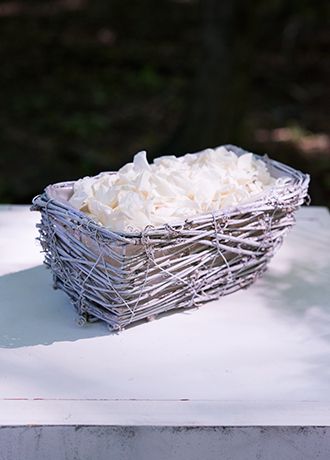 White Wash Wicker Basket with Liner