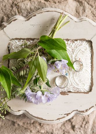 Vintage Wedding Ring Pillow with Ornamental Frame