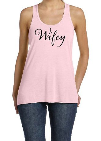 Wifey Flowy Racerback Tank Top