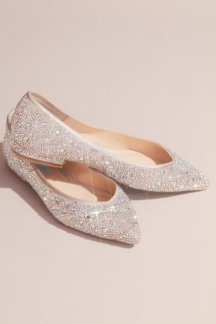 Allover Crystal Almond-Toe Flats