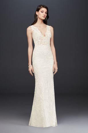 As Is Illusion Lace Petite Lined Wedding Dress