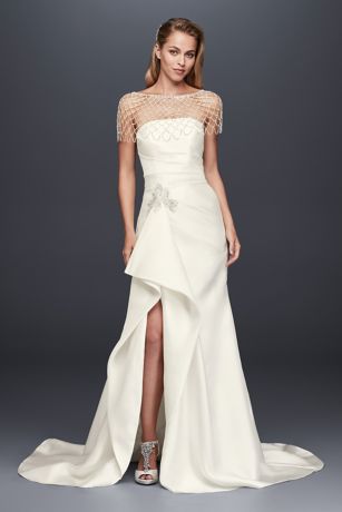 As Is Mikado Sheath Wedding Dress with Slit Skirt