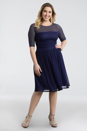 Alexa Retro Dot Plus Size Dress