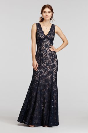 All Over Sequin Lace Dress with Open Back