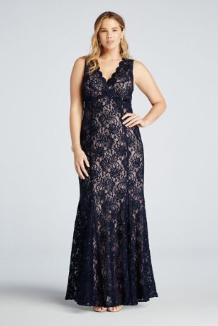 All Over Sequin Lace Dress with Open Back