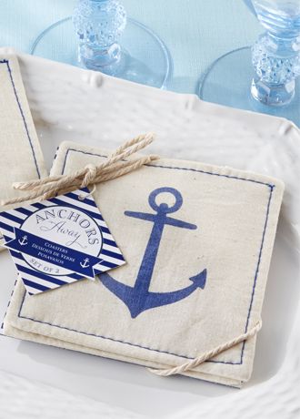 Anchors Away Muslin Coasters Set of 2