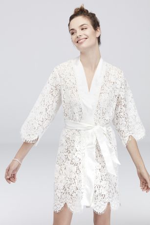 White Bridal Lace Robe