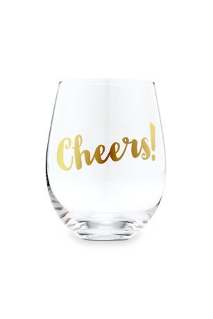 Wedding Party Stemless Cheers Toasting Wine Glass