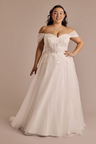 Applique Ball Gown Off-the-Shoulder Wedding Dress