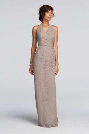 All Over Lace Halter Sheath Dress