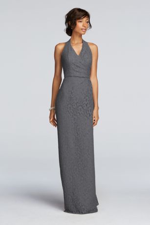 All Over Lace Halter Sheath Dress