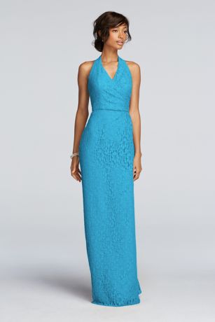 All Over Lace Halter Sheath Dress