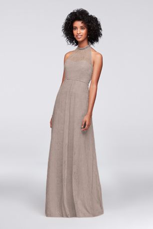 Allover Chantilly Lace A-Line Bridesmaid Dress