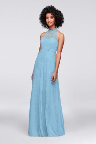 Allover Chantilly Lace A-Line Bridesmaid Dress