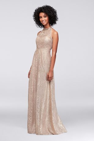 Allover Chantilly Lace A-Line Bridesmaid Dress