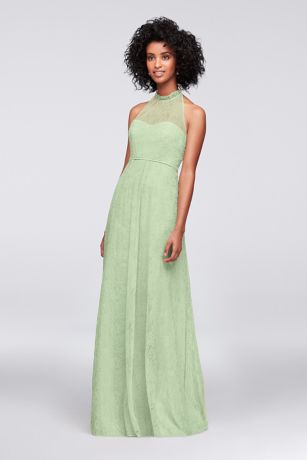 Allover Chantilly Lace A-Line Bridesmaid Dress