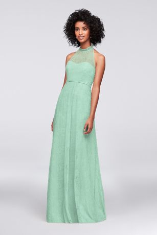 Allover Chantilly Lace A-Line Bridesmaid Dress