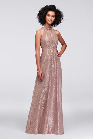 Allover Chantilly Lace A-Line Bridesmaid Dress