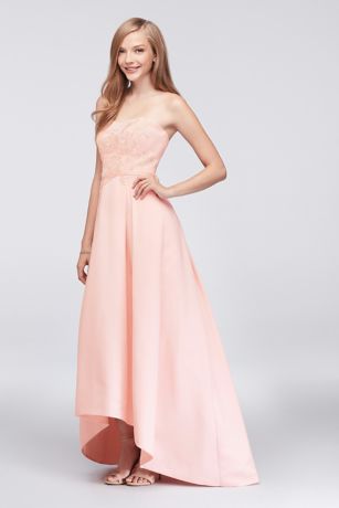 Appliqued Faille High-Low Bridesmaid Dress