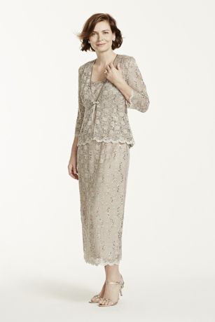 3/4 Sleeve All Over Lace Jacket Dress