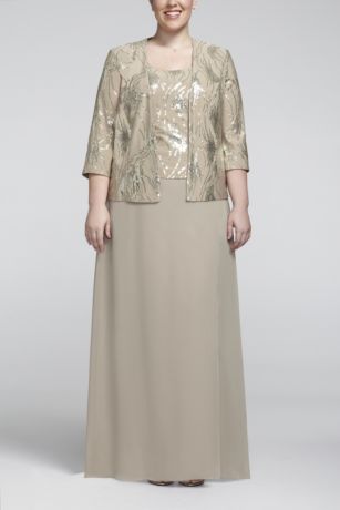 3/4 Sleeve Sequin Long Jacket Dress