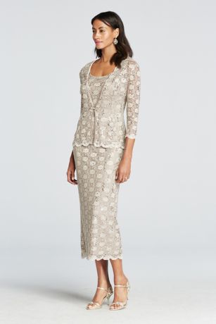 All Over Lace 3/4 Sleeve Jacket Dress