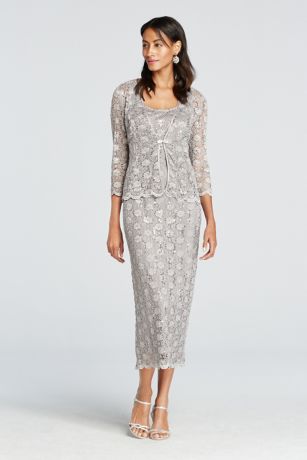 All Over Lace 3/4 Sleeve Jacket Dress