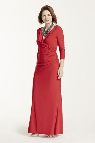 3/4 Sleeve Long Jersey Dress