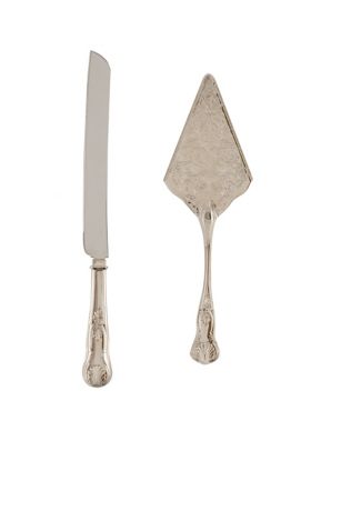 Vintage Inspired Silver Cake Knife and Server