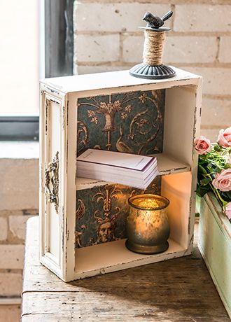 Vintage Inspired Display Drawer with Shelf