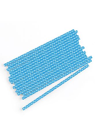 White Polka Dot Print Paper Straws Set of 75